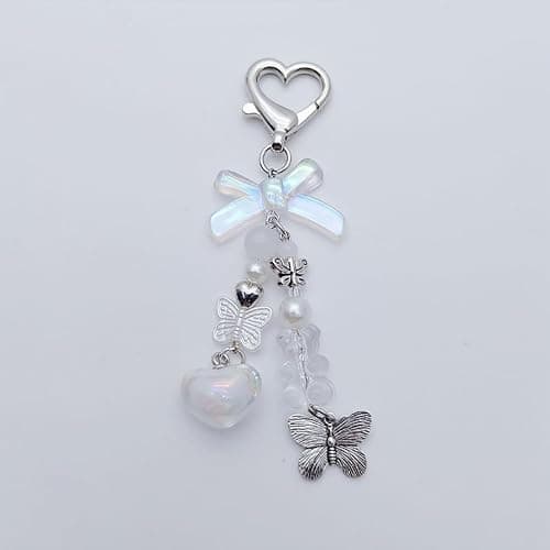 AGEN KGEN Aesthetic Y2K keychains Cute Butterfly Star Strawberry Bear Guitar Keychains Charms for Women Bag Purse Gifts thumbnail 9