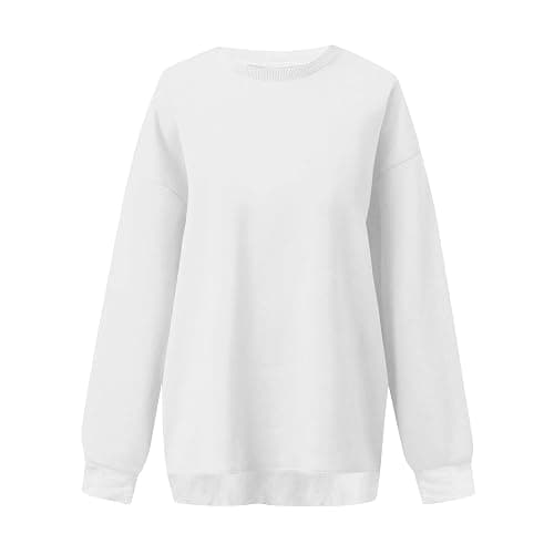 Crewneck Sweatshirts Women Comfort Oversized Sweatshirt Cozy Fleece Pullover Sweatshirts No Hood Soft Cute Fall Tops thumbnail 3