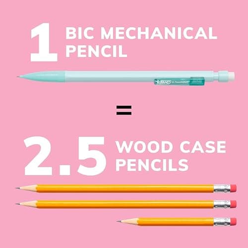 BIC Xtra Smooth Mechanical Pencil with Erasers, 0.7 mm Point, Refillable, 40-Count Pack thumbnail 6