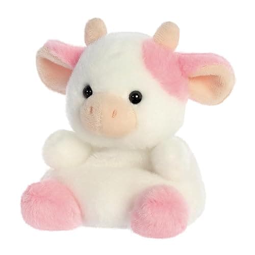 Aurora, 33765, Palm Pals Belle Strawberry Cow 5In, Soft Toy, White & Pink thumbnail 5