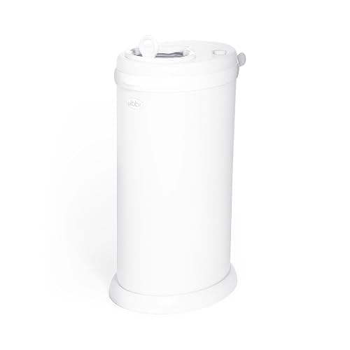 Ubbi Steel Diaper Pail, Odor Locking, No Special Bag Required, Award-Winning, Registry Must-Have, White - Image 1