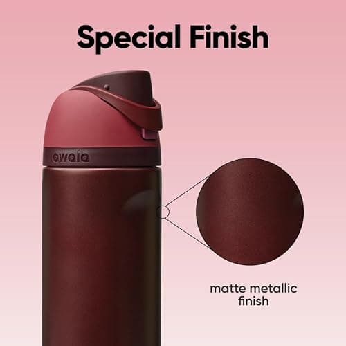 Owala FreeSip Insulated Stainless Steel Water Bottle with Straw, BPA-Free Sports Water Bottle, Great for Travel, 24 Oz, Black Cherry thumbnail 8