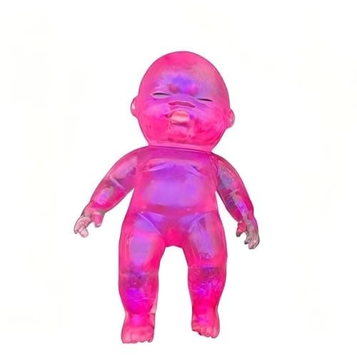 1PCS Squishy Babies Glitter Ultra Soft,Glitter Baby Squishy,Slow Rise Relaxing Sensory Fidget Relief Anxiety Stress,Soft Squeeze for Desk Toys,Party Decorations & Birthday Gifts(Red) - Image 1