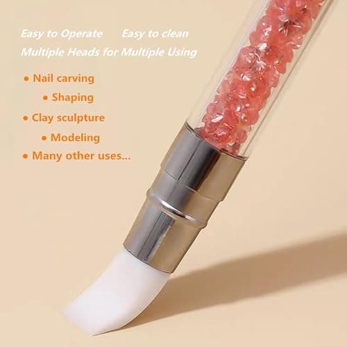 FULINJOY 5pcs Nail Sculpture Pen - Dual Tipped Silicone Nail Tools, Acrylic Pen & Brushes for Resin, Design Tools for Foil Carving & Drawing Effects thumbnail 5