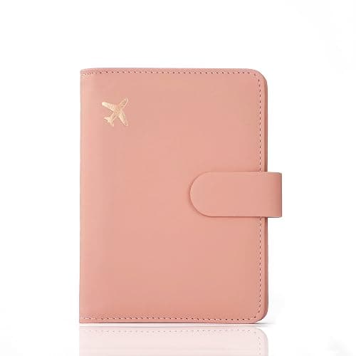Melsbrinna Premium Leather Passport Holder Covers Case, Waterproof Rfid Blocking Travel Wallet Passport Holder with Pen Holder, Cute Passport Book for Women/Men - Image 1