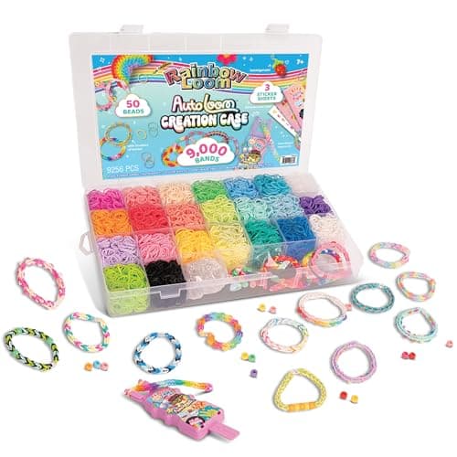 Rainbow Loom: 9,000 Bands AutoLoom Creation Case with 50 Beads & 3 Sticker Sheets – DIY Bracelet & Jewelry Making Kit for Kids 7+ thumbnail 6