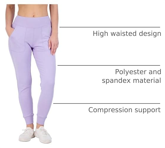 3 Pack Women's Jogger Leggings High Waisted Yoga Workout Sweatpants Pockets | Available in Plus Size, Gym, Running, Track, Pilates, Athletic Pants, Work, Travel, Lounge Wear, Jogging, Cuffed Ankle, Soft thumbnail 4