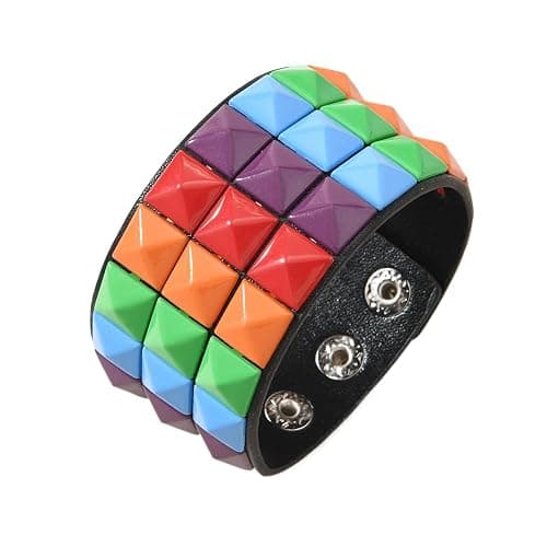 Scene Accessories Emo Bracelet Studded Dopamine Wristband for Women and Men Snap on Streetwear Party Essentials thumbnail 6