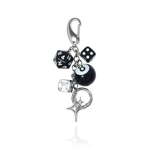 FunBoat Magic 8 Ball Cute Dice Charm Keychain Cute Backpack Purse Bag Hangings Accessories, Y2k Key Chain Gift Aesthetic - Image 1