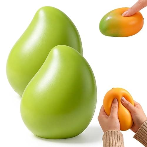 Crunchy Mango Squishy, 2026 New Fast Rebound Chameleon Mango Stress Ball (green-2pcs) - Image 1