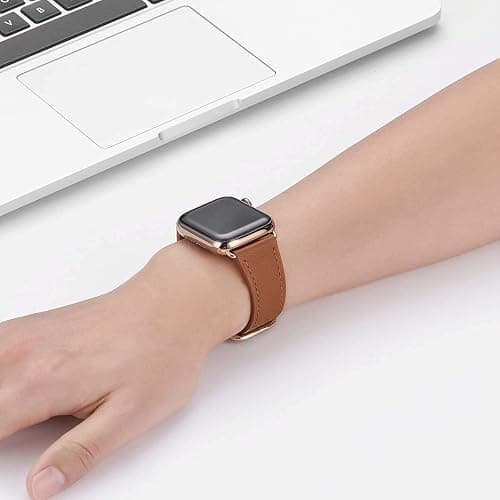 WFEAGL Compatible with Apple Watch Band 41mm 40mm 38mm 42mm(series 11 10) Women, Top Genuine Leather Band for iWatch SE 3 2 1 & Series 11 10 9 8 7 6 5 4 3 2 1 thumbnail 6