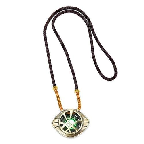 HUAWELL 2 Piece Dr Cosplay Costume Strange Necklace Eye of Agamotto Costume Prop Stone Pendant Glow in The Dark thumbnail 8