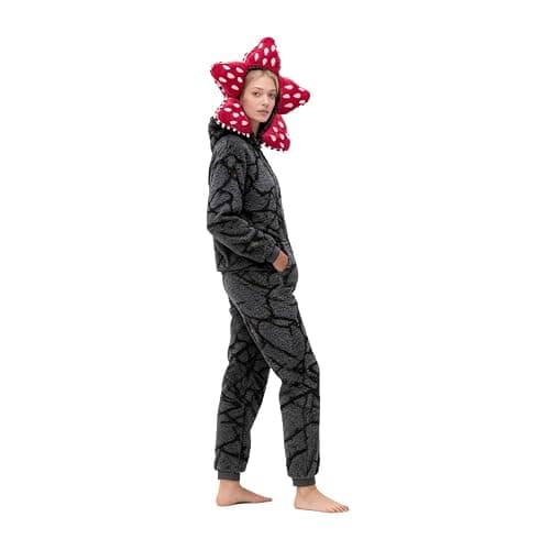 Generisch Erwachsene D-Demogorgon Onesie Kostüm mit Kapuze, Weihnachten D-Demogorgon Onesie Fleece Winter Pajamas thumbnail 4