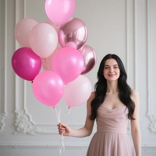 60 Stück Luftballons Rosa, Helium Ballons Matt Metallic Rosa, 12 Zoll Hellrosa Babyrosa Latex Ballons fur Mädchen Frauen Geburtstag Hochzeit JGA Brautparty Baby Shower Party thumbnail 2