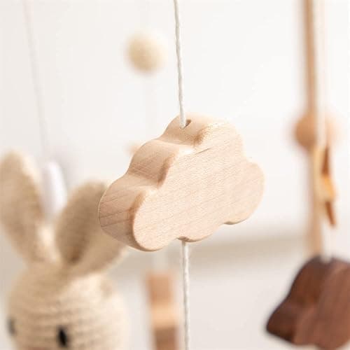 SWECOMZE Baby Mobile, Crib Mobile for Boys & Girls, 3D Clouds Rabbit Animals, Wind Chimes, Kids Room, Baby Girl Nursery Decor (B) thumbnail 9