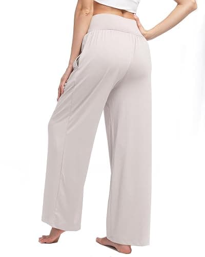 Kivdol 3 Pack Women's Wide Leg Pants Crossover with Pockets High Waist Loose Sweatpants Casual Lounge Yoga Workout Palazzo thumbnail 3