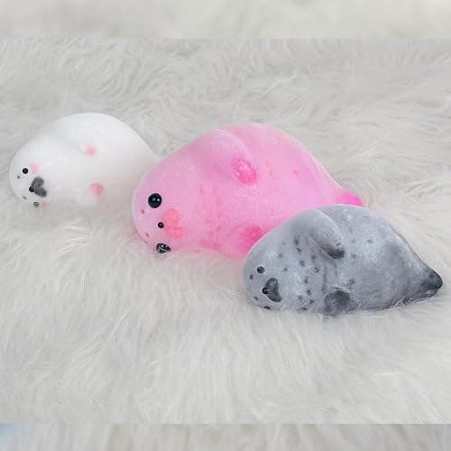 Taba Squishy Kit Seal Silicone Mold 4''+Liquid Gel+Flocking Cute Animal Maker Set thumbnail 9