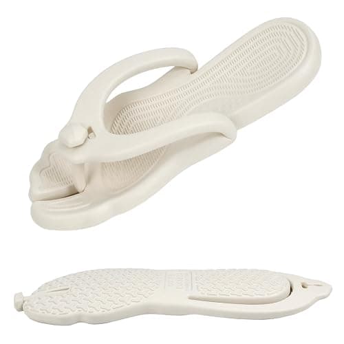Rosoz Flip Flops for Women Men Foldable Travel Slippers Lightweight Shower Shoes Non-Slip Quick-Dry Bathroom Camp Beach Sandals - Image 1