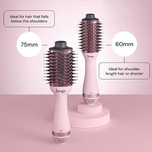 L'ANGE HAIR Le Volume 2-in-1 Titanium Blow Dryer Brush | Hot Air Brush for Hair Drying & Styling | Ionic Oval Barrel for Smooth, Frizz-Free Volume | (Blush – 60mm) thumbnail 5