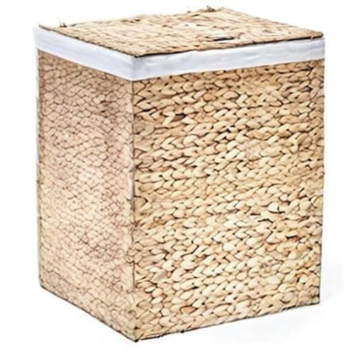 Seville Classics Premium Natural Handwoven Portable Laundry Bin Basket with Carrying Handles, Natural Water Hyacinth, Rectangular, Volume: 2.5 bushels or 3.1 cu. ft, 18.5" W x 12.2" D x 24" H thumbnail 10