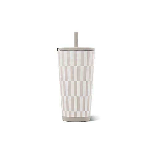 HydroJug Everyday Tumbler 20 oz, Ceramic-Lined Straw Cup, Latte | Vacuum insulated stainless steel, flexible straw, soft-touch lid, spill-free, cup holder fit, BPA-free, hot & cold drinks thumbnail 3