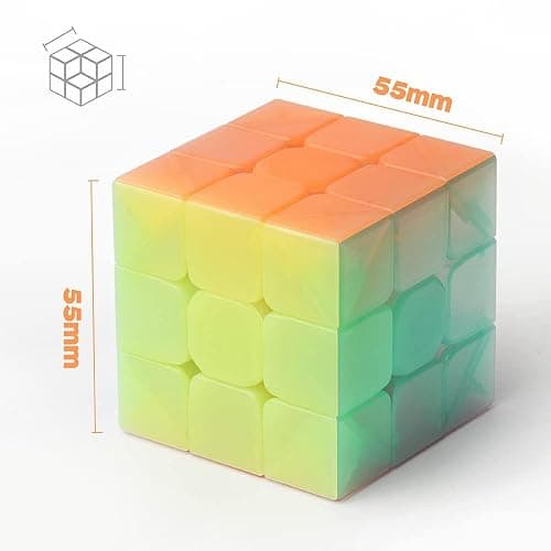 D-FantiX QY Toys Warrior W 3x3 Speed Cube Jelly 3x3x3 Magic Cube Puzzles Transparent Pastel Color thumbnail 3