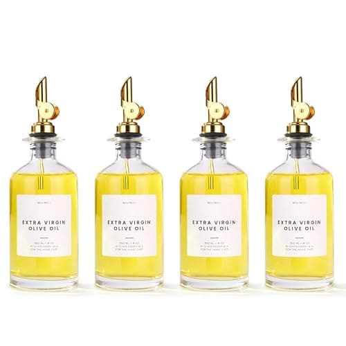 Molimoli Glass Olive Oil Cruet Set - 350ml Bottles With Weighted Pourers, Set of 4 - Image 1