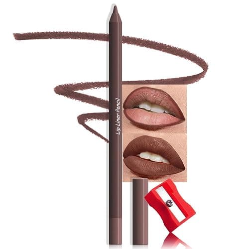 evpct 1Pcs Coconut Brown Matte Long Lasting Lip Liner Pencils Makeup for Shaping & Sculpting Lips, No Transfer Long Wear Waterproof Pigmented Lip Liner lipliners Crayon Lipstick Pencil Sharpener 06 - 1 Count (Pack of 1) - 1Pcs-B06# Coconut Brown - Image 1