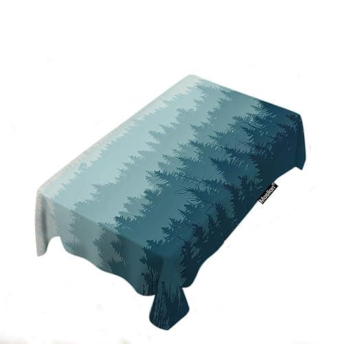 Moslion Tablecloth Mountain Tree Nature Rectangle Tablecloth for Kitchen 60x104 Inch - Image 1