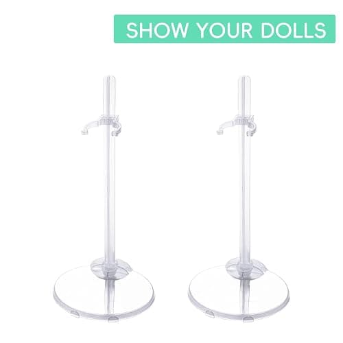 XJMWXHFC 10pc Adjustable Doll Display Holders, Clear Plastic Action Figure Stands, Transparent Support for 11-13 Inch Tall Dolls thumbnail 7