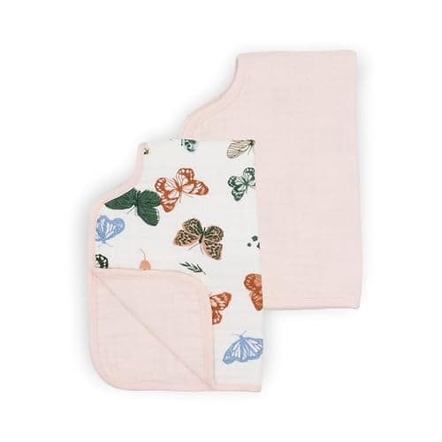 Little Unicorn Ultra-Absorbent Premium Burp Cloth 2 Pack | Soft on Baby's Skin | Larger Size | Ergonomic Design | Set of 2 (Butterflies) thumbnail 4