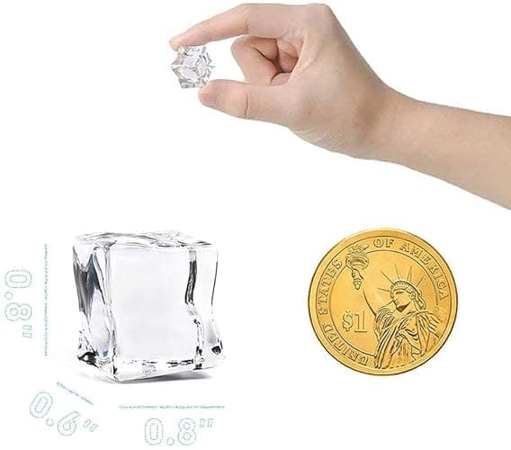 DomeStar Fake Ice Cubes, 20 PCS 0.8" Plastic Ice Cubes for Photography Accessories Props Wedding Centerpiece Home Decoration thumbnail 3
