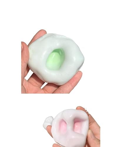 Gezan Shapeable Squishy Toys Stress Balls Stress Relief Sand Glutinous Balls Fidget Toys for Adults Anxiety Relief (Pink,Green) thumbnail 2