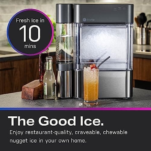 Profile GE Profile Opal 2.0 XL with 1 Gallon Tank, Chewable Crunchable Countertop Nugget Ice Maker, Scoop Included, 38 lbs in 24 Hours, Pellet Ice Machine with WiFi & Smart Connected, Black Stainless thumbnail 11