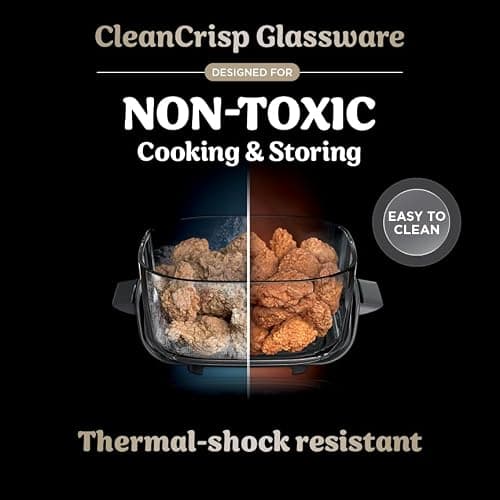 Ninja CRISPi Portable Air Fryer, 3.8L, 4-in-1: Air Fry, Roast, Keep Warm, Recrisp, Space Saving Compact Design, 6 Portions, 2x Removable Glass Containers & Lids, 1700W, Stone Gold FN101UKSTGD thumbnail 3