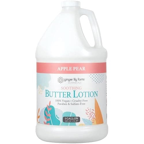 Listful | Ginger Lily Farms Botanicals Soothing Butter Lotion for Dry Skin, 100% Vegan & Cruelty-Free, Apple Pear Scent, 1 Gallon Refill (128 fl oz) | My Wishlist - Image 1