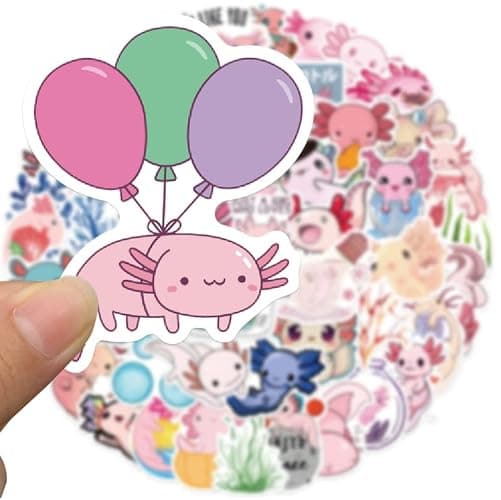 Axolotl Stickers |50PCS| Cute Reptiles Stickers, Waterproof Stickers Pack Decals for Laptop Water Bottles Bike Skateboard Luggage Scrapbook Computer, DIY Decoration as Gifts for Teens Adult thumbnail 4