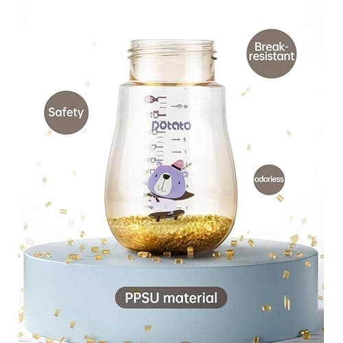 POTATO Sippy Cups for Toddlers with Straw Spill Proof, PPSU Learner Cup with Handle for Boy, Water Bottle for Baby 6 Months with 2 Type of Spout, 10 Ounce Blue thumbnail 6