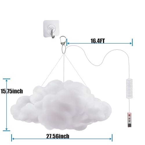 ViLSOM LED Cloud Light, RGB Cloud Lamp with IC Remote Control and APP Control Cool Lights Sync Music Color Changing Led Lights for Bedroom Ceiling Adults and Kids Modern Home & Room Decor thumbnail 8