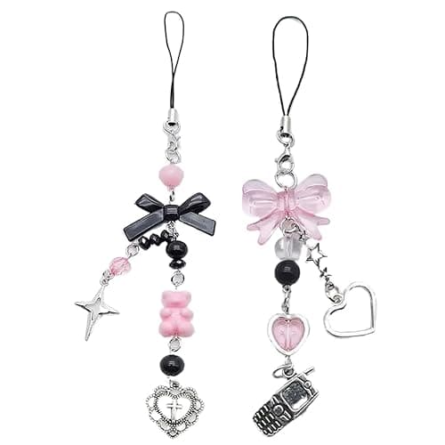 1-4PCS Cute Phone Charms Aesthetic Y2K Cell Phone Charms Strap Strawberry Butterfly Star PhoneCharm Y2K Accessories for Bag Keychain Airpods Camera Pendants Decor - Image 1