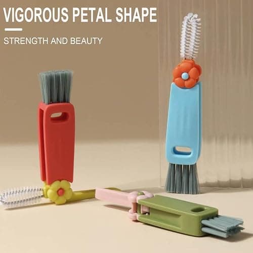 3 in 1 Cup Lid Cleaning Brush, 2024 New Crevice Cleaning Brush Set for Baby Bottle Gap Tight Spaces Cup, 3 in 1 Multifunctional Cleaning Brush Portable Cup Lid Cleaner with Brush(E) thumbnail 5