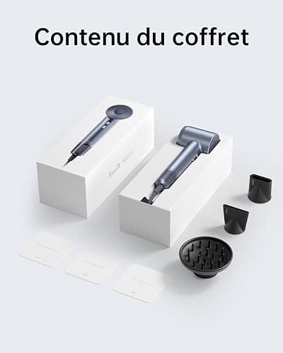 Laifen Swift Special Sèche-cheveux 200M d'Ions Négatifs Moteur Brushless 110K tr/min Séchage Rapide Contrôle Intelligent de Température 3 Buses Magnétique Bruit Réduit Cheveux Bouclés Lisses (Argent) thumbnail 8