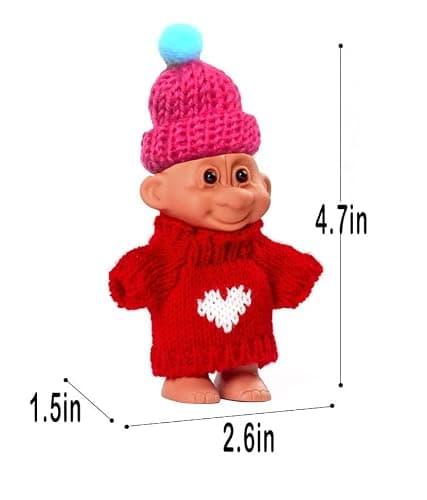 2 Pack Cute Troll Dolls Lighter Case Silicone Funny Mini Dolls Lighter Sleeve with Sweater &Hat for 3.2in Regular Lighters (Lighter not Included) (red & Yellow) thumbnail 3