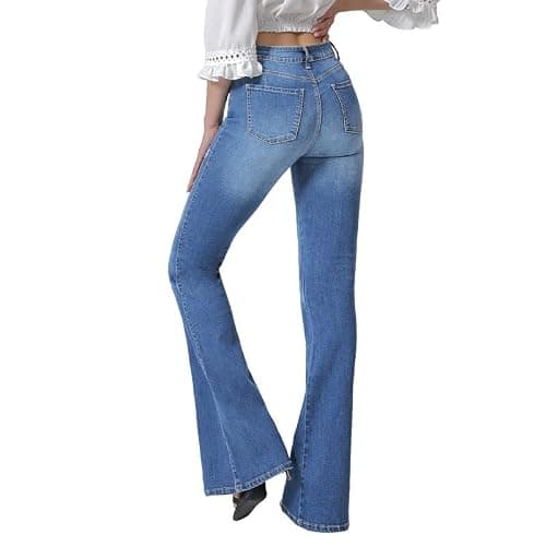 VIPONES Women's Flare Bell Bottom Jeans High Waisted Wide Leg Bootcut Jeans Stretchy Denim Pants thumbnail 6