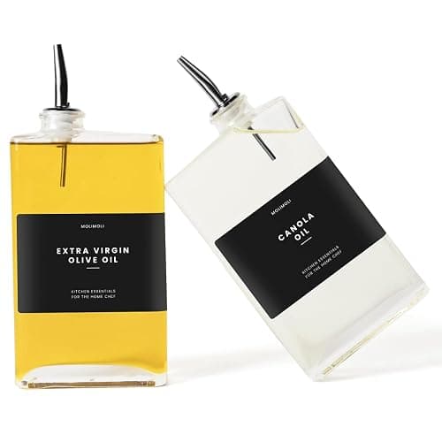Molimoli Olive Oil Dispenser Bottle for Kitchen, Automatic Pourer, Glass Thin Bottle Dispenser for Kitchen, Olive Oil Cruet, | Set of 2 - Black thumbnail 9