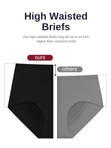 Sazoox Womens Seamless Underwear High Waisted Full Coverage Briefs No Show Soft Breathable Panties 6 Pack thumbnail 4