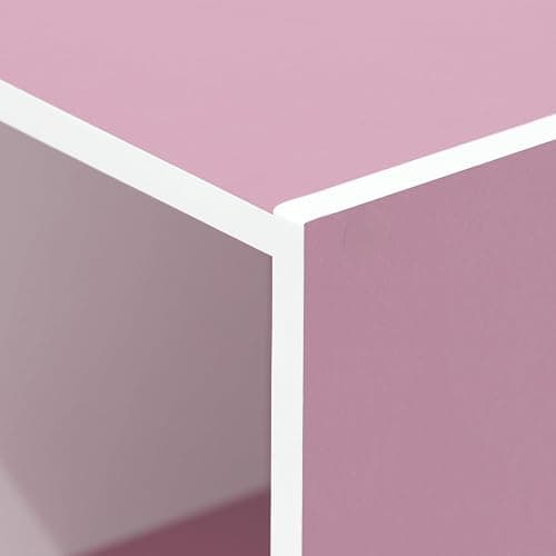 Furinno LUDER Book Shelf, 3-Cube Bookshelf, Bookcase with Open Shelves, 9.3 x 12 x 31.5, for Living Room, Bedroom, Home Office, White/Pink thumbnail 7
