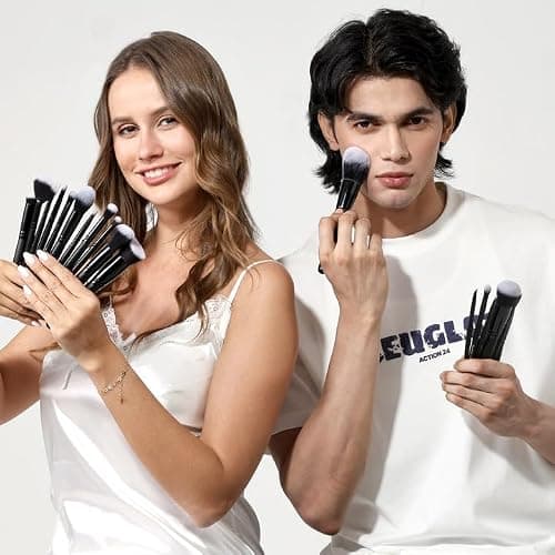Daily Queen 29pcs Black Professional Makeup Brush Set Kabuki Powder Concealers Eye shadows Blush Eyeliner Eyebrow Contour Eye blending Brushes (29pcs brush) thumbnail 5