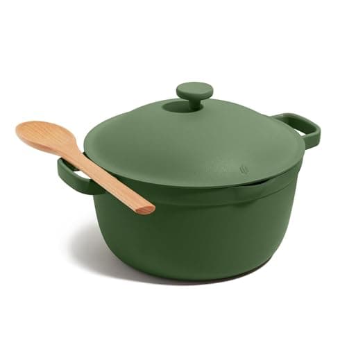 Our Place Perfect Pot - 5.5 Qt. Nonstick Ceramic Sauce Pan with Lid | Versatile Cookware for Stovetop and Oven | Steam, Bake, Braise, Roast | PTFE and PFOA-Free | Toxin-Free, Easy to Clean | Sage - Image 1