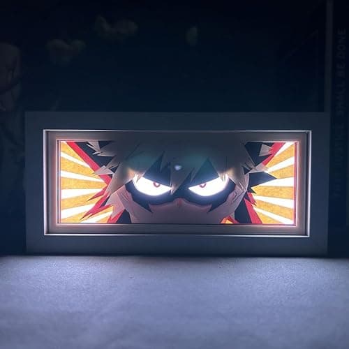 Zhongkaihua MHA Anime 3D Paper Carving Table Lamp Midoriya Izuku/Bakugou Katsuki Anime Character Paper Shadow Sculptures Led Light Box Bedroom Decor thumbnail 2